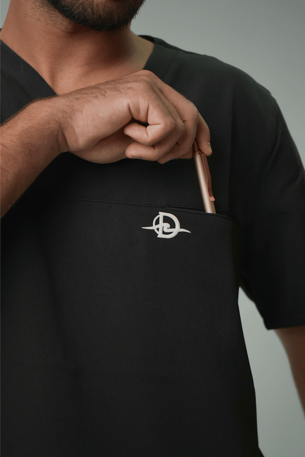 Defyn-C | Men's Black Medical Scrub Full Set
