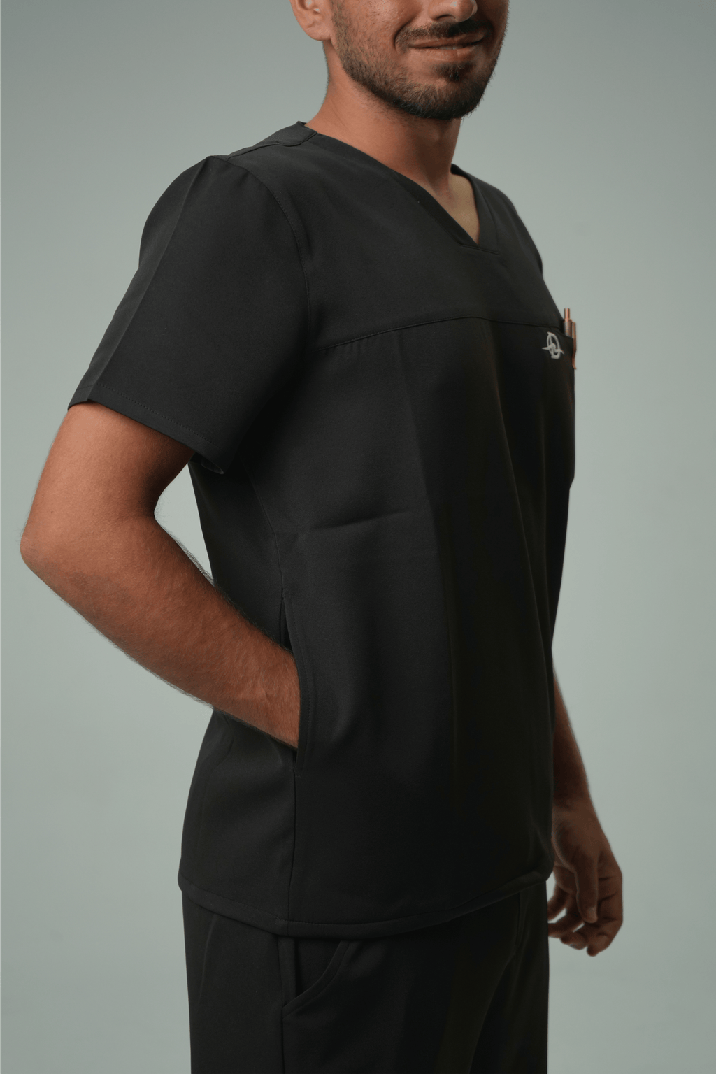 Defyn-C | Men's Black Medical Scrub Full Set