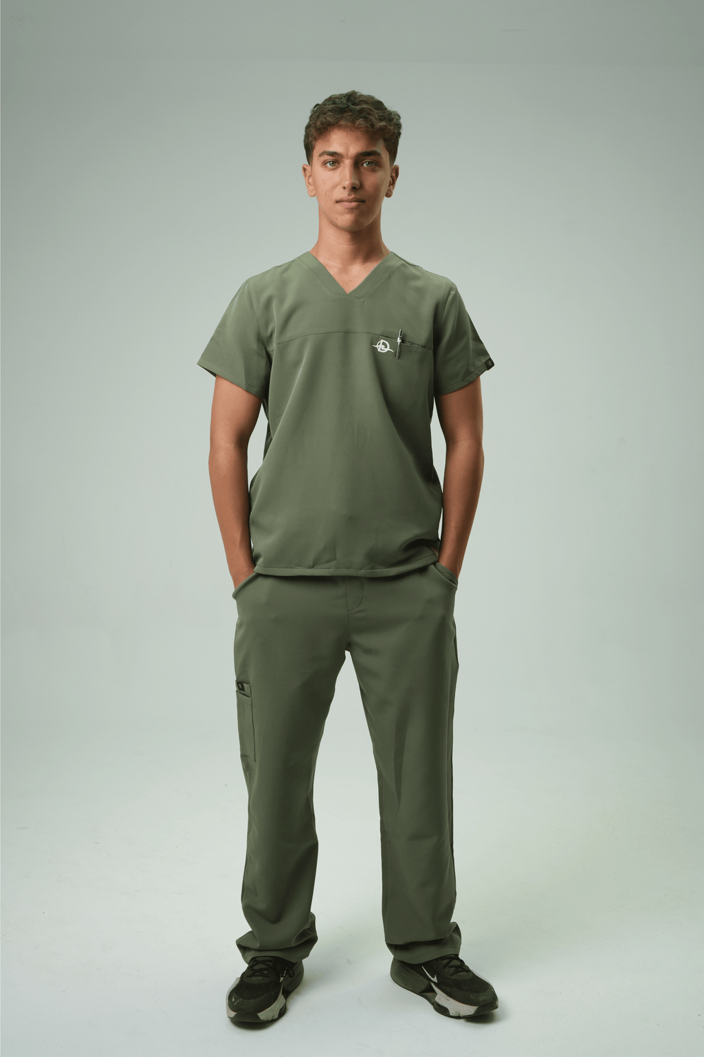 Defyn-C | Men's Olive Green Medical Scrub Full Set