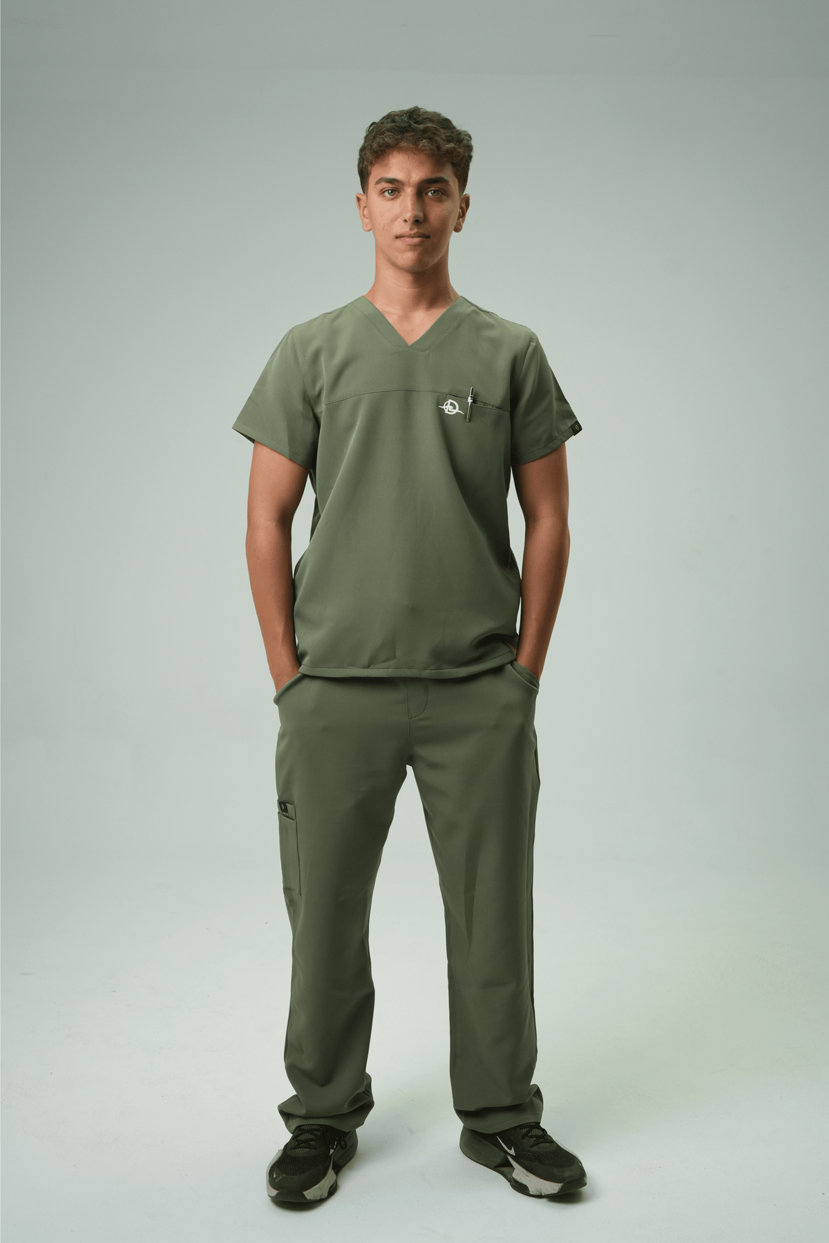 Defyn-C | Men's Olive Green Medical Scrub Full Set