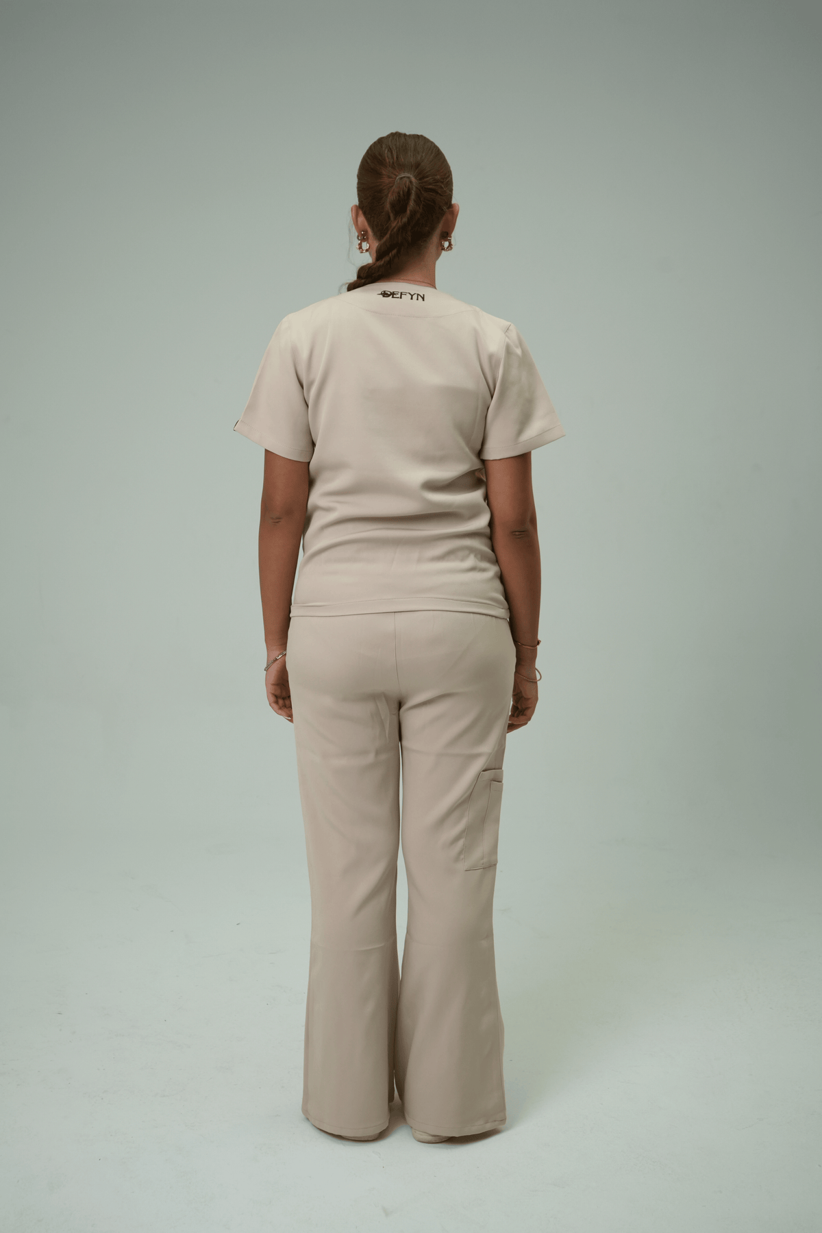 Defyn-C | Women's Cream Medical Scrub Full Set