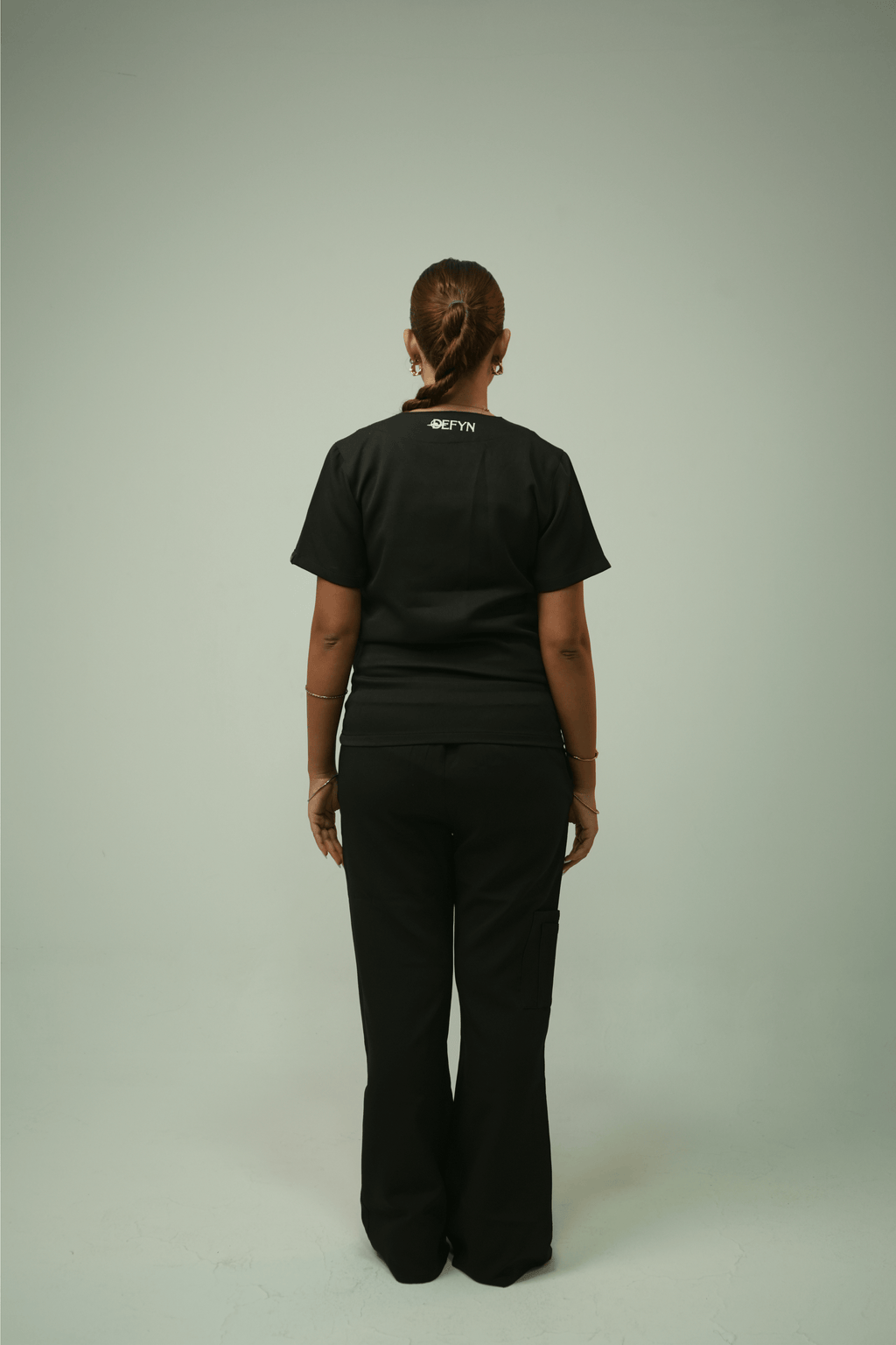 Defyn-C | Women's Black Medical Scrub Full Set