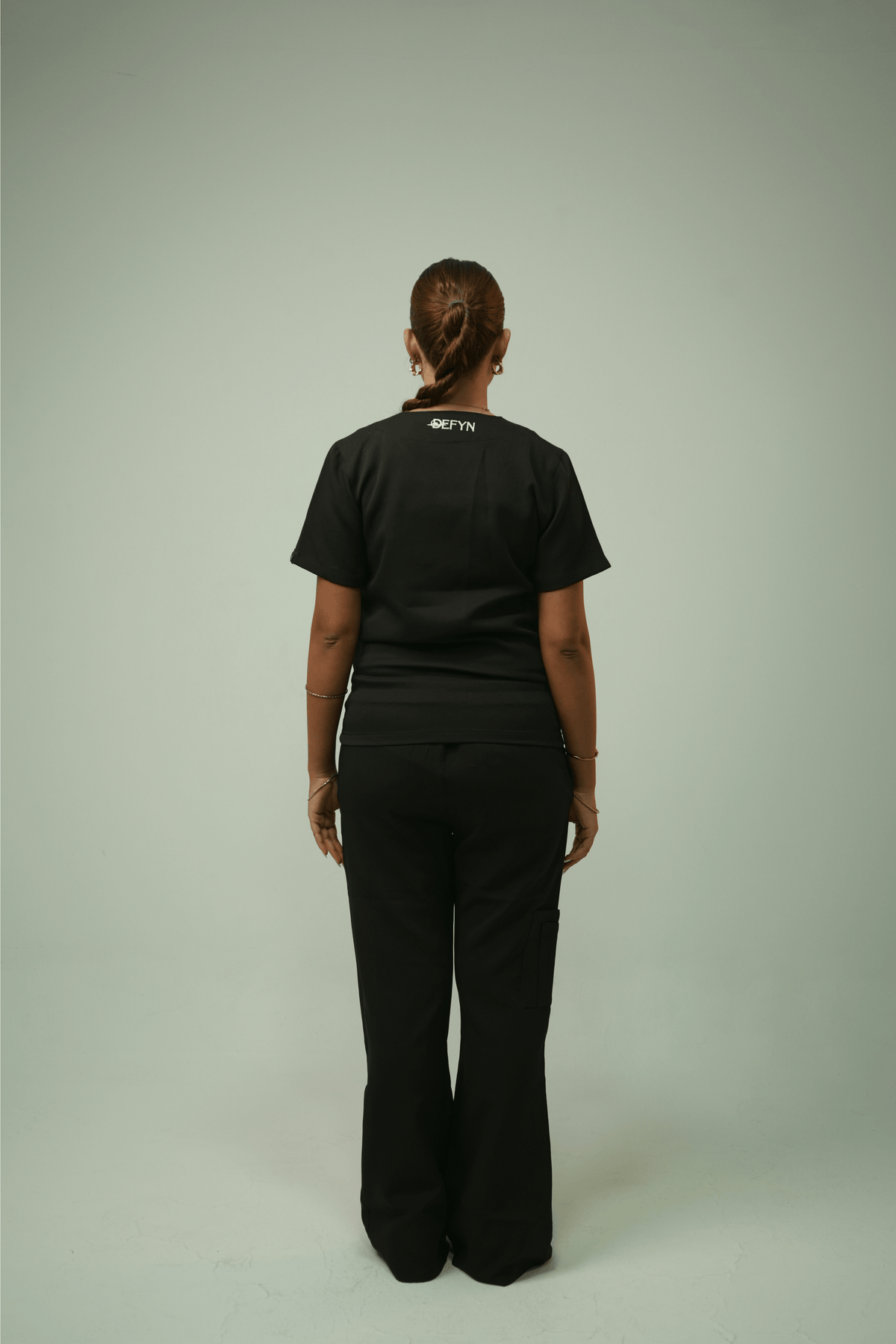 Defyn-C | Women's Black Medical Scrub Full Set