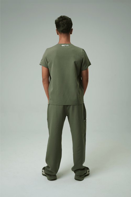 Defyn-C | Men's Olive Green Medical Scrub Full Set