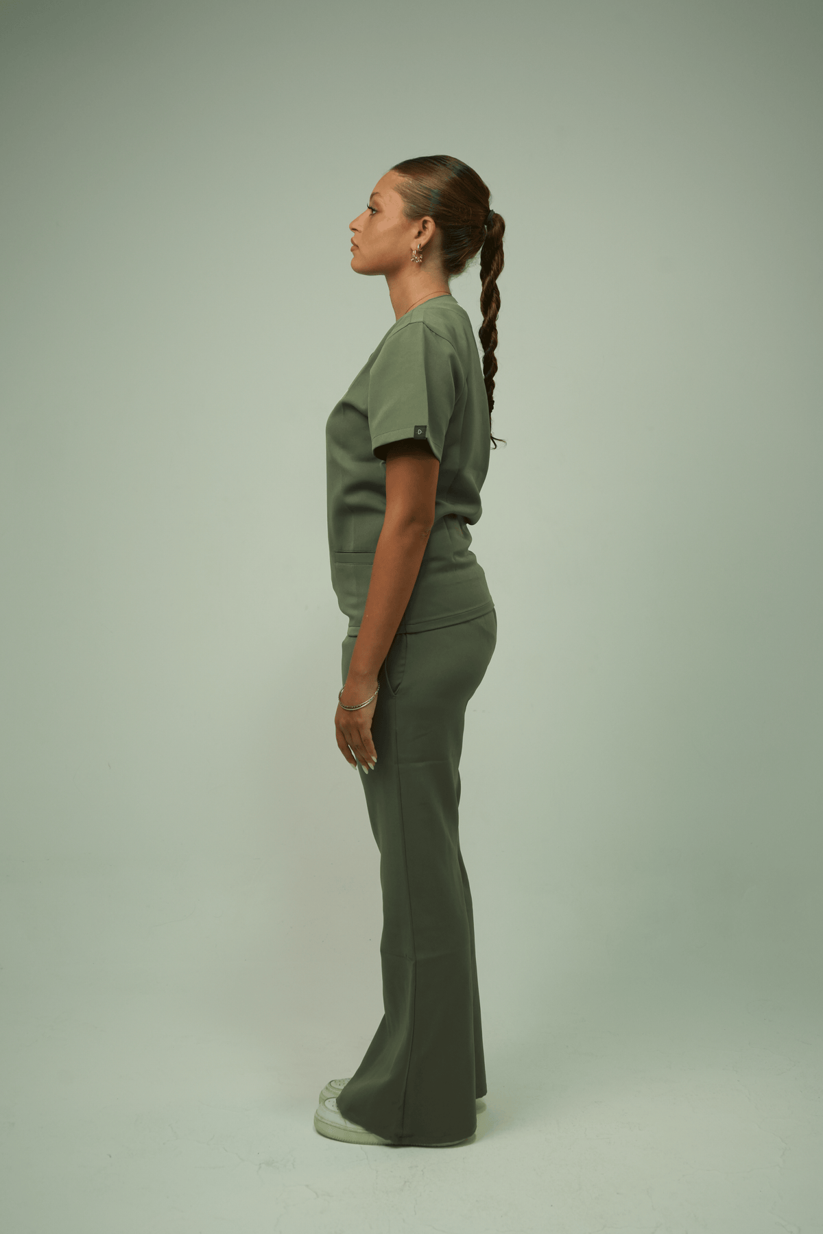 Defyn-C | Women's Olive Green Medical Scrub Full Set