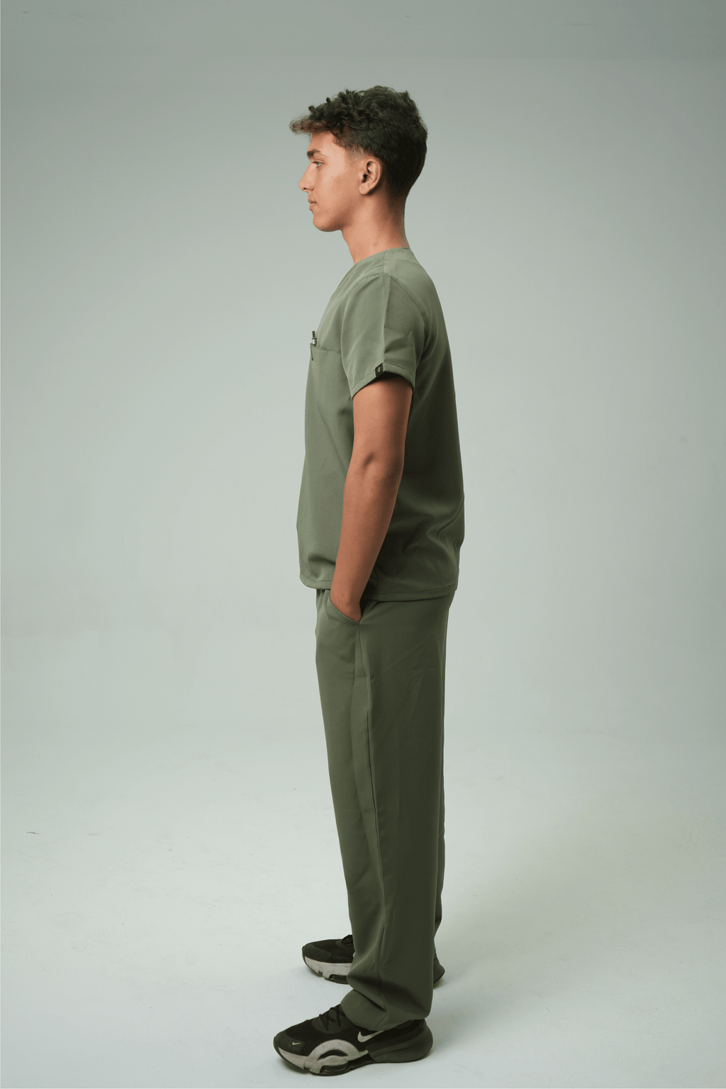 Defyn-C | Men's Olive Green Medical Scrub Full Set