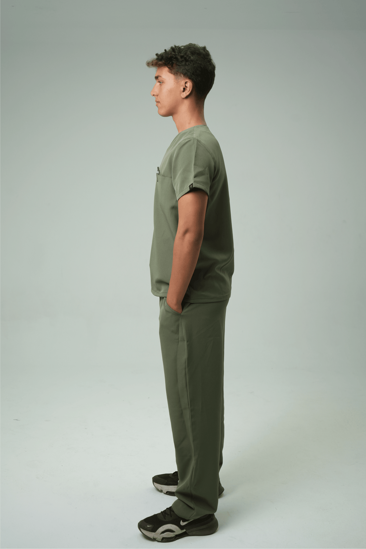 Defyn-C | Men's Olive Green Medical Scrub Full Set