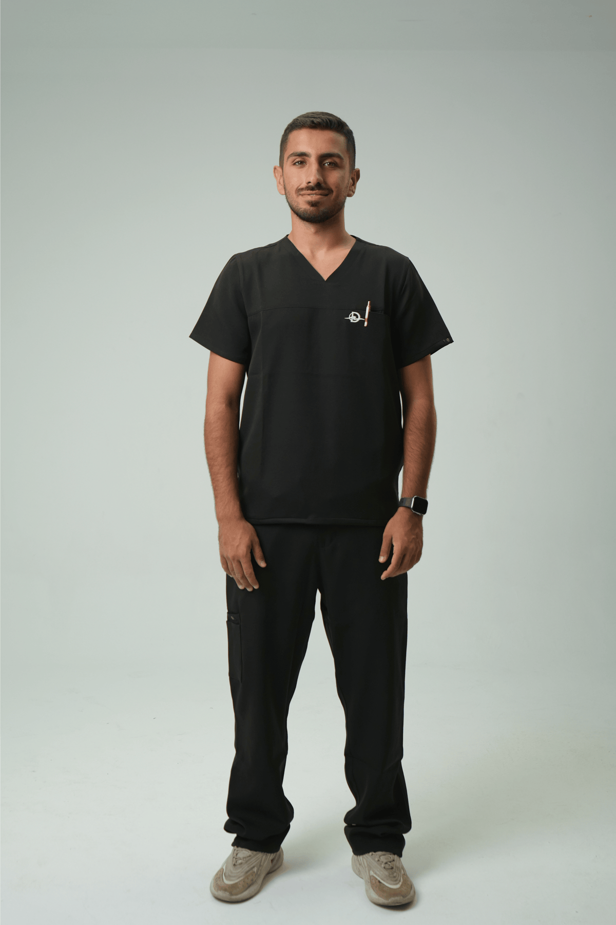 Defyn-C | Men's Black Medical Scrub Full Set