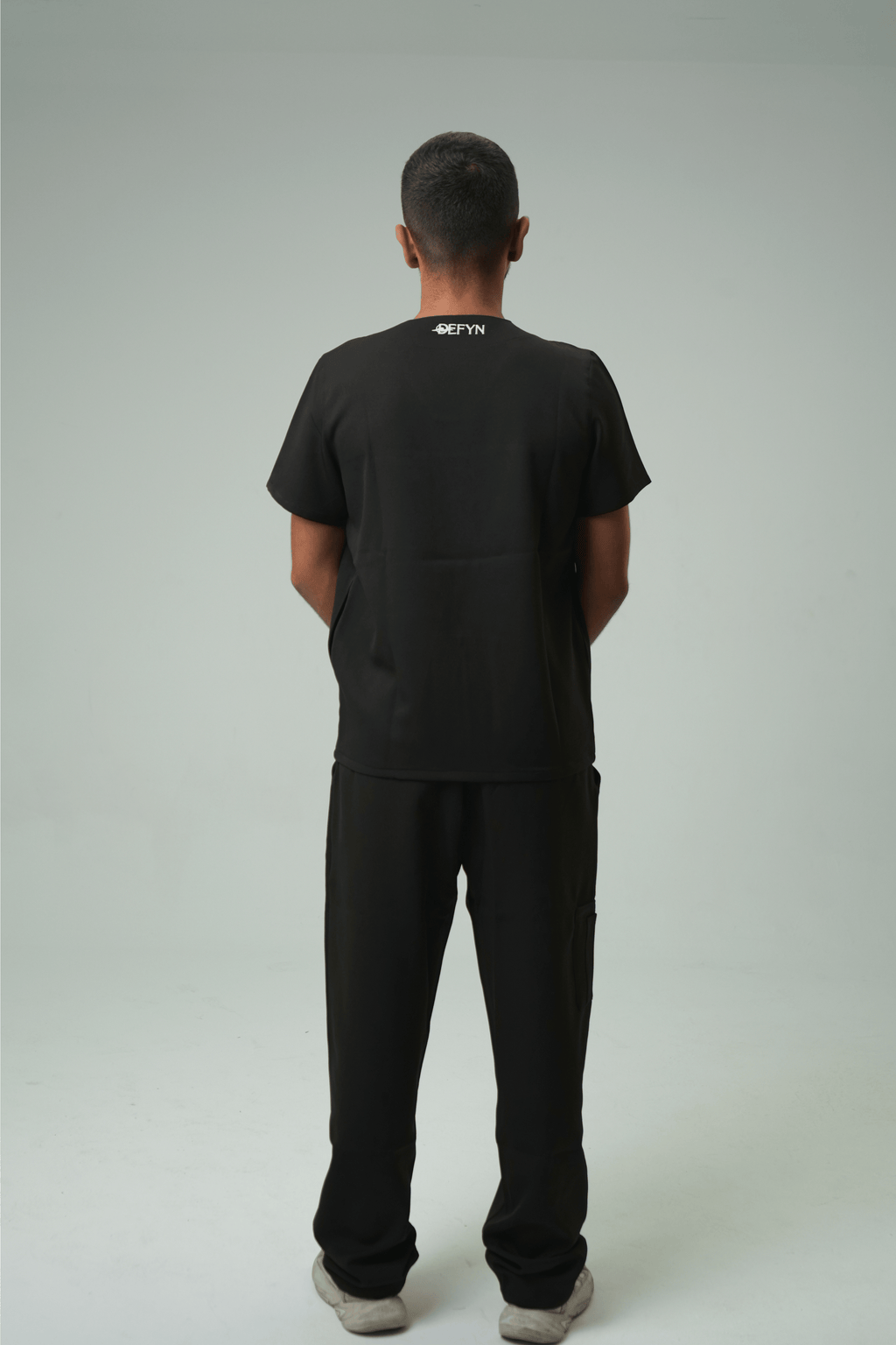 Defyn-C | Men's Black Medical Scrub Full Set