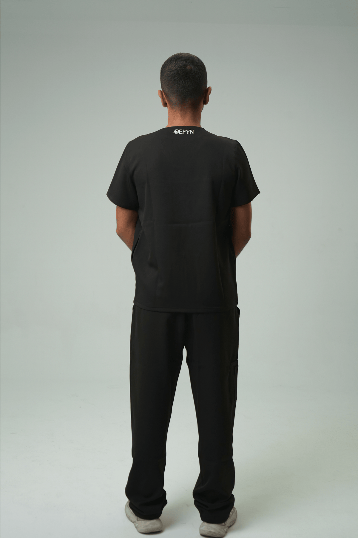 Defyn-C | Men's Black Medical Scrub Full Set