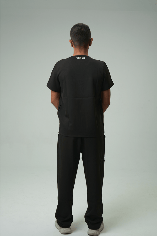 Defyn-C | Men's Black Medical Scrub Full Set