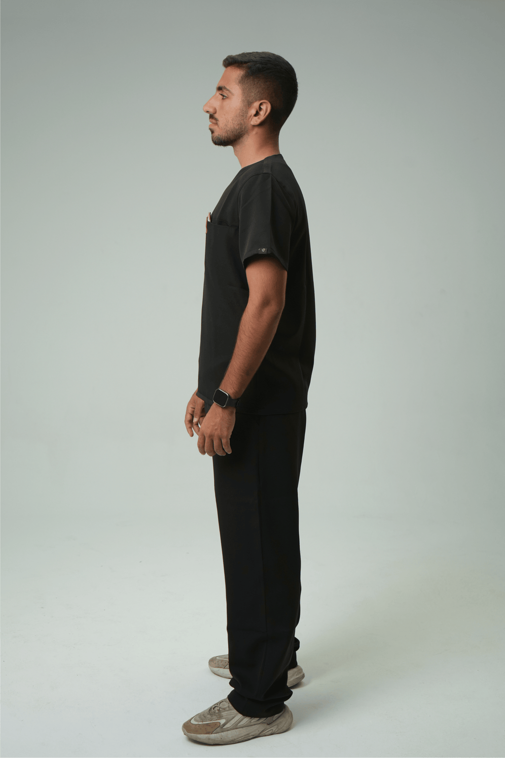 Defyn-C | Men's Black Medical Scrub Full Set