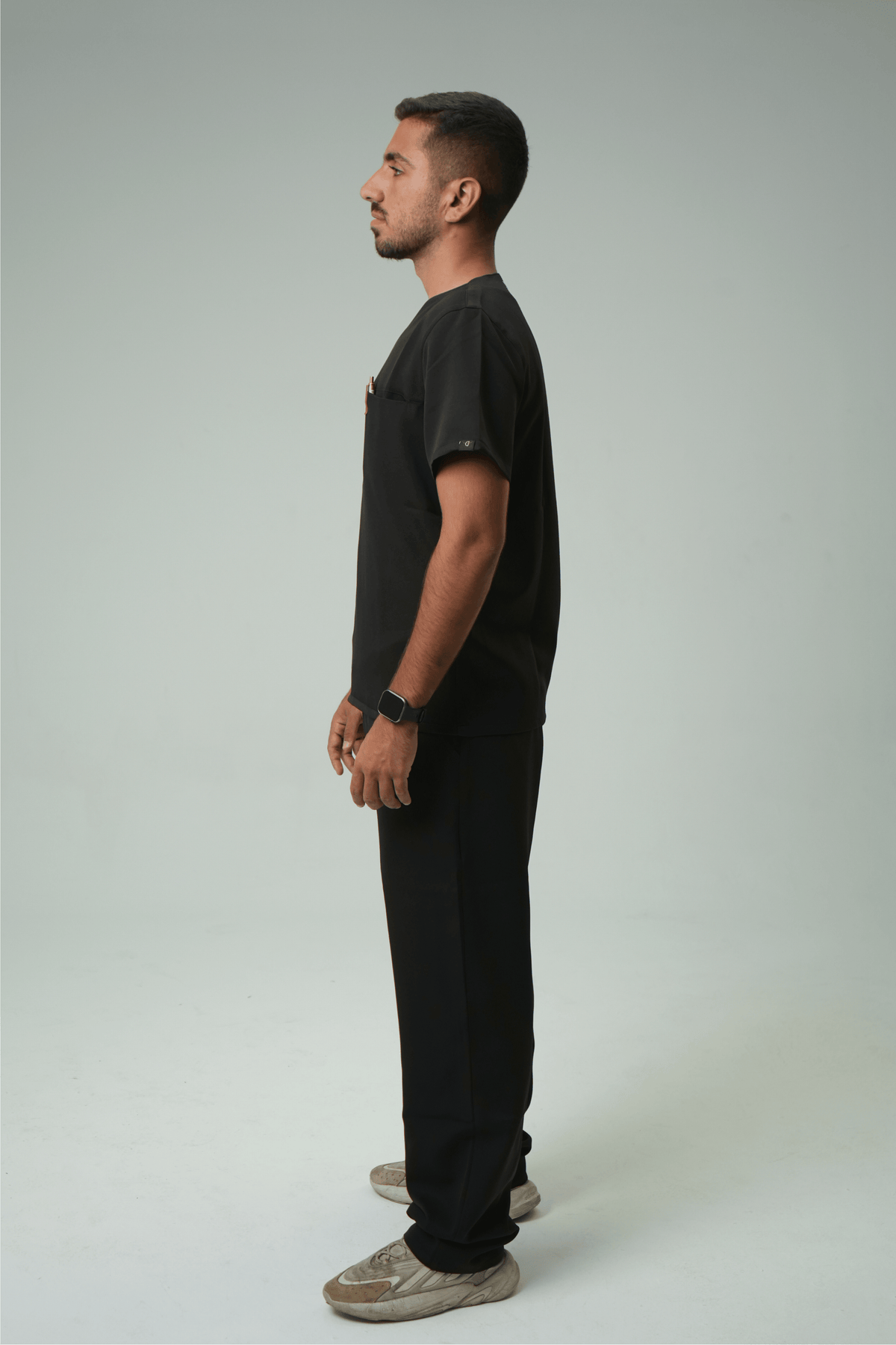 Defyn-C | Men's Black Medical Scrub Full Set